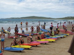 Surf skis on beach